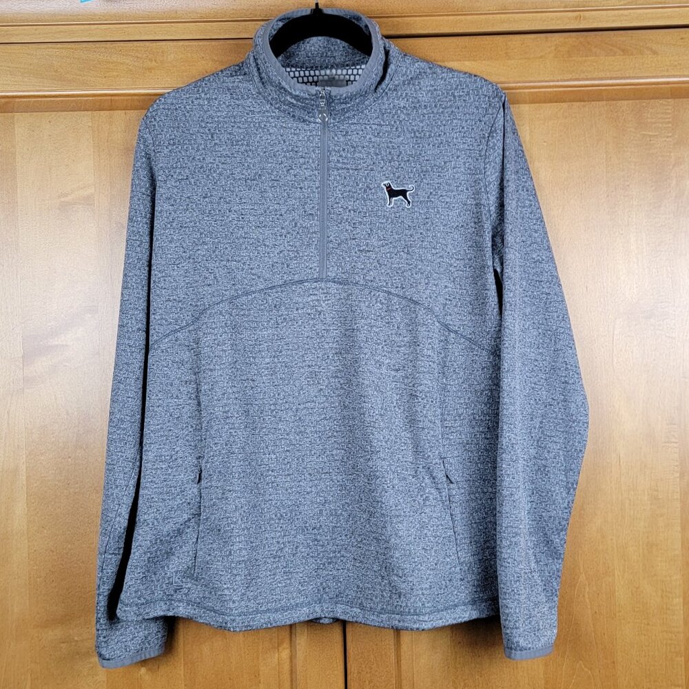 Kate Lord Grey Quarter Zip Pullover Athletic Jacket Dog Logo - L